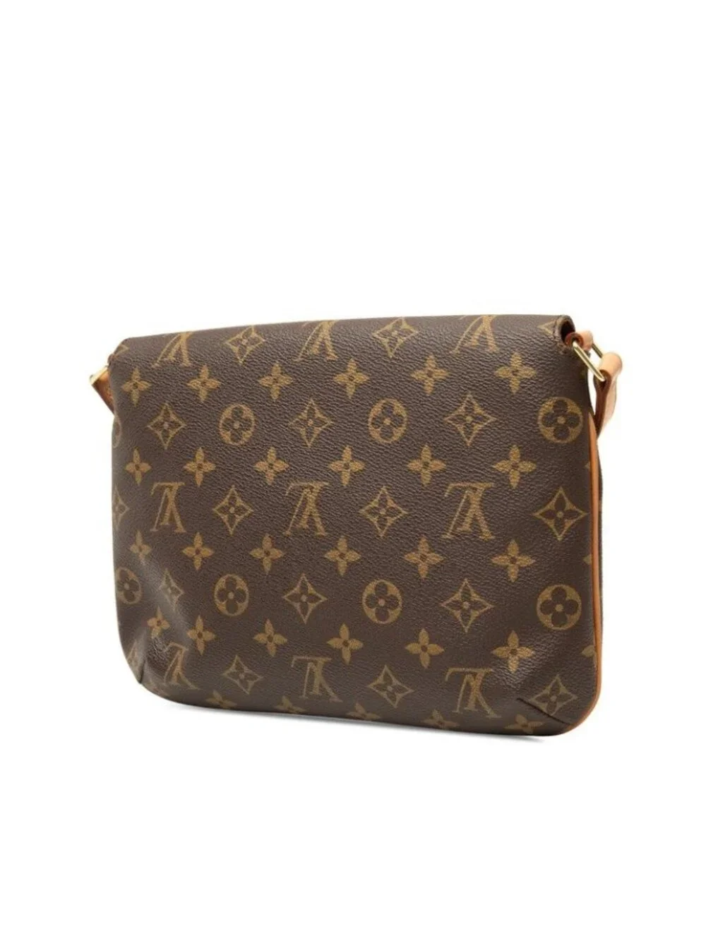 Louis Vuitton Monogram Musette Tango Short Shoulder Bag Brown Leather